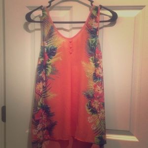 Floral silk tank